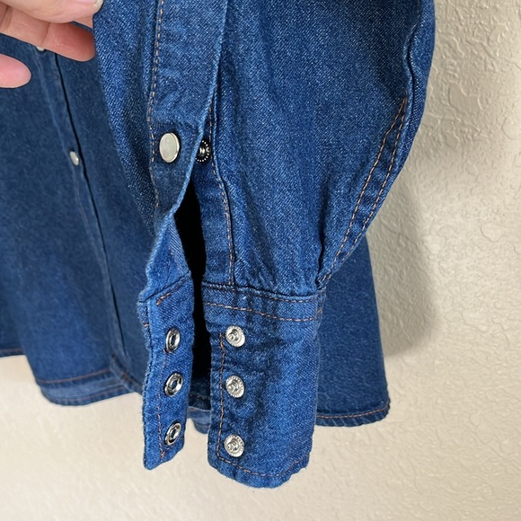 Cowboy Authentic Workwear Mens Blue Denim Shirt Size XXL Button Down Long Sleeve - Picture 9 of 15